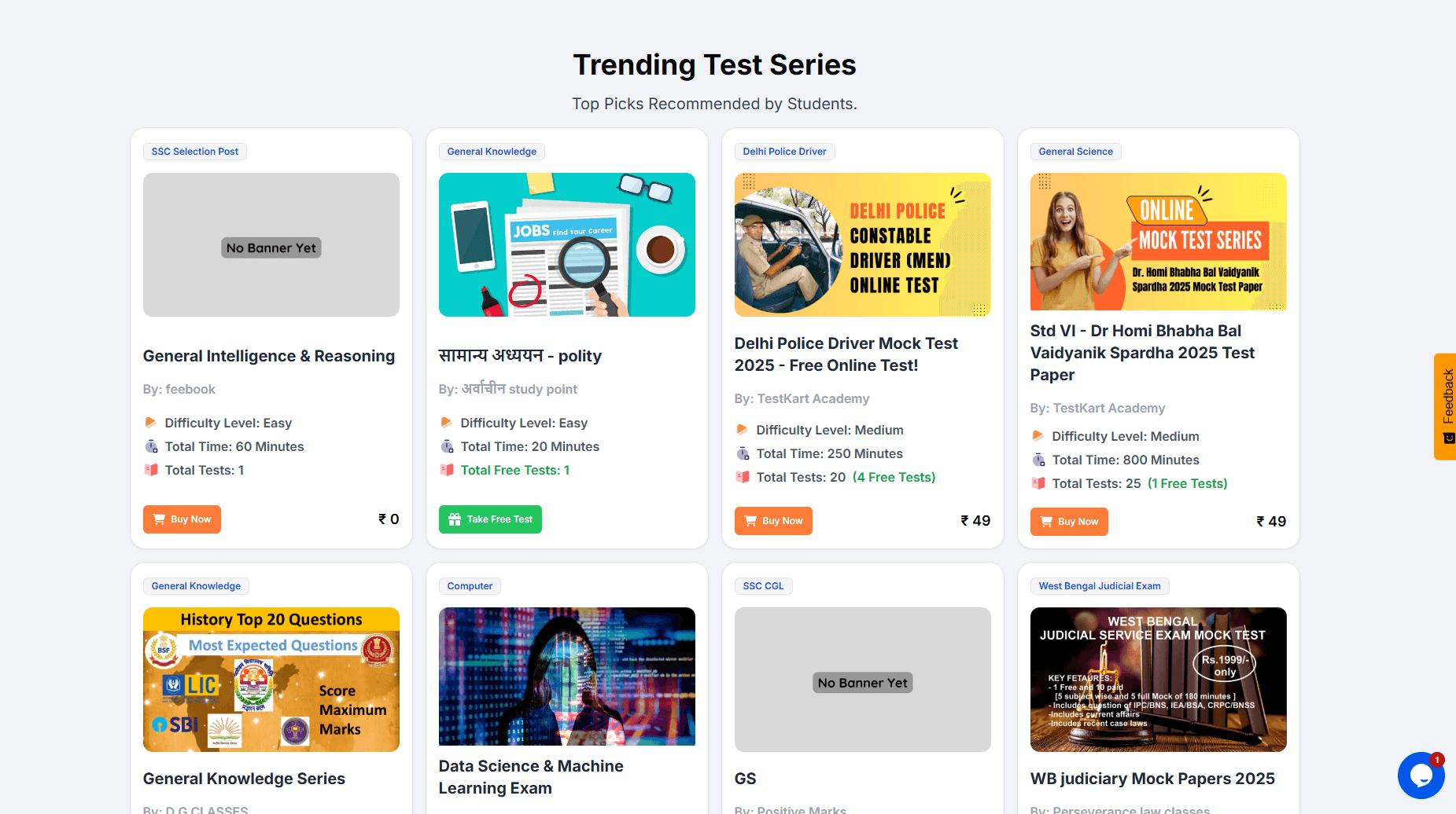TestKart Educational Platform screenshot 3